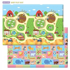 Baby Care Non Toxic Double sided Colorful Playmat BUSY FARM - Large  size