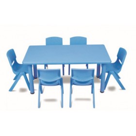 Rectangle Plastic Activity Table-Blue (Chairs not included)