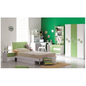 Verde Green and White Glossy 3-Door Wardrobe