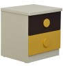 Jaubrun-Brown and Yellow Bedside Table
