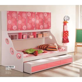 Fleur Floral Pink Kids Trundle Bed